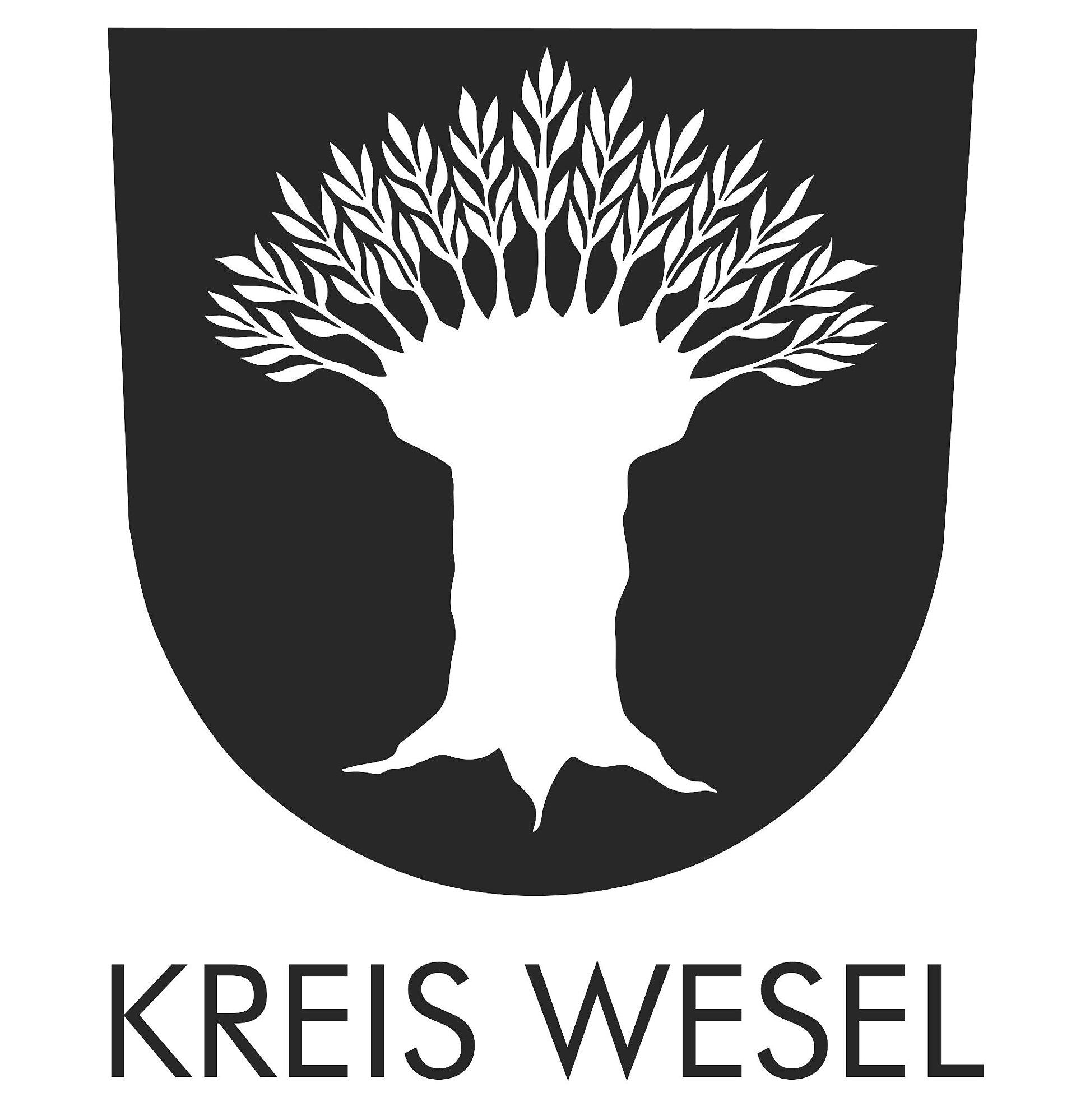 Logo des Kreises Wesel (schwarz-weiß) mit externem Link zur Homepage des Kreises Wesel
