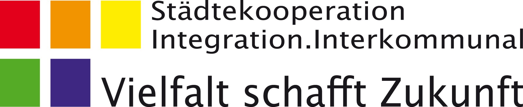 Logo der Städtekooperation Integration.Interkommunal (in Farbe) mit externer Verlinkung zur Homepage.