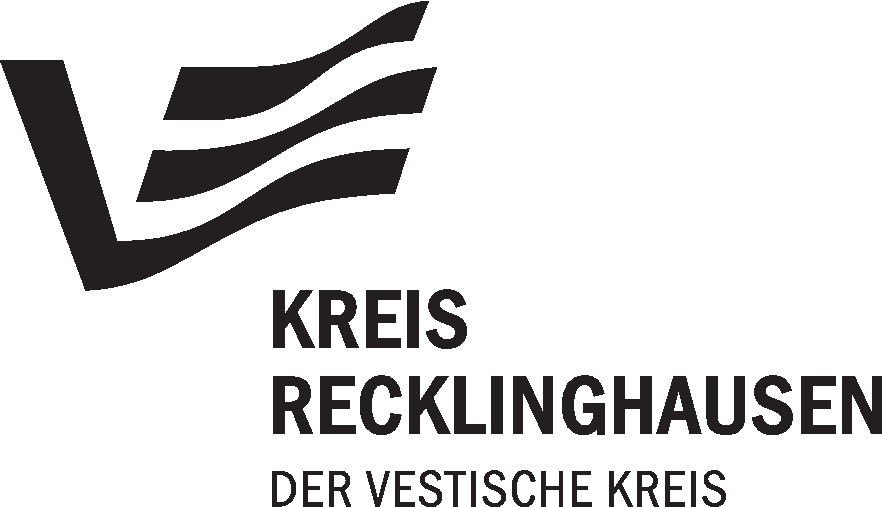 Logo des Kreises Recklinghausen (schwarz-weiß) mit externem Link zur Homepage des Kreises Recklinghausen