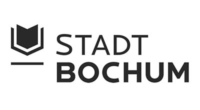 Logo der Stadt Bochum (schwarz-weiß) mit externem Link zur Homepage der Stadt Bochum