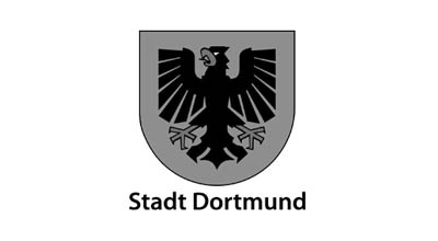 Logo der Stadt Dortmund (schwarz-weiß) mit externem Link zur Homepage der Stadt Dortmund