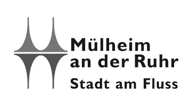 Logo der Stadt Mülheim a.d. Ruhr (schwarz-weiß) mit externem Link zur Homepage der Stadt Mülheim a.d. Ruhr
