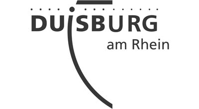 Logo der Stadt Duisburg (schwarz-weiß) mit externem Link zur Homepage der Stadt Duisburg