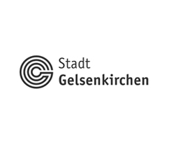 Logo der Stadt Gelsenkirchen (schwarz-weiß) mit externem Link zur Homepage der Stadt Gelsenkirchen